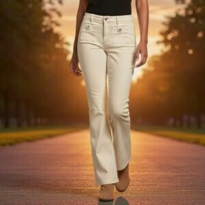 Ann Taylor Off White Jeans High rise flare Size 10